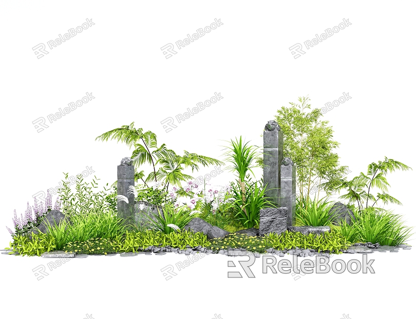 Plant combination courtyard flowers and plants group landscape plants model