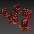 Multiple Collapsed Buildings Displaying Ruins And Broken Structures At Disaster Site