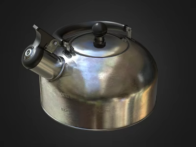 Modern Stainless Steel Kettle With Ergonomic Handle And Shiny Finish For Home Use 3d model