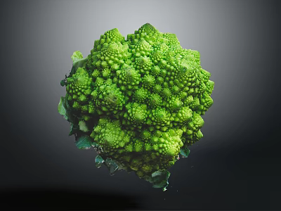 Vibrant Green Romanesco Broccoli Fresh Close Up With Unique Spiral Shape 3d model