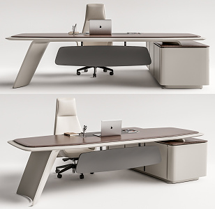 Modern Office Desk and Chair Office Desk and Chair Combination Office Chair Boss Chair 3d model