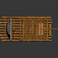 Handcrafted Wooden Boat Model with Traditional Planks Sail and Oar Deck Structure 3d model