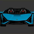 Sleek Blue Convertible Sports Car with Copper Wheels Open Top Luxury Performance
