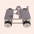 Advanced Robotic Vehicle With Metal Frame Large Wheels And Cylindrical Top 3d model