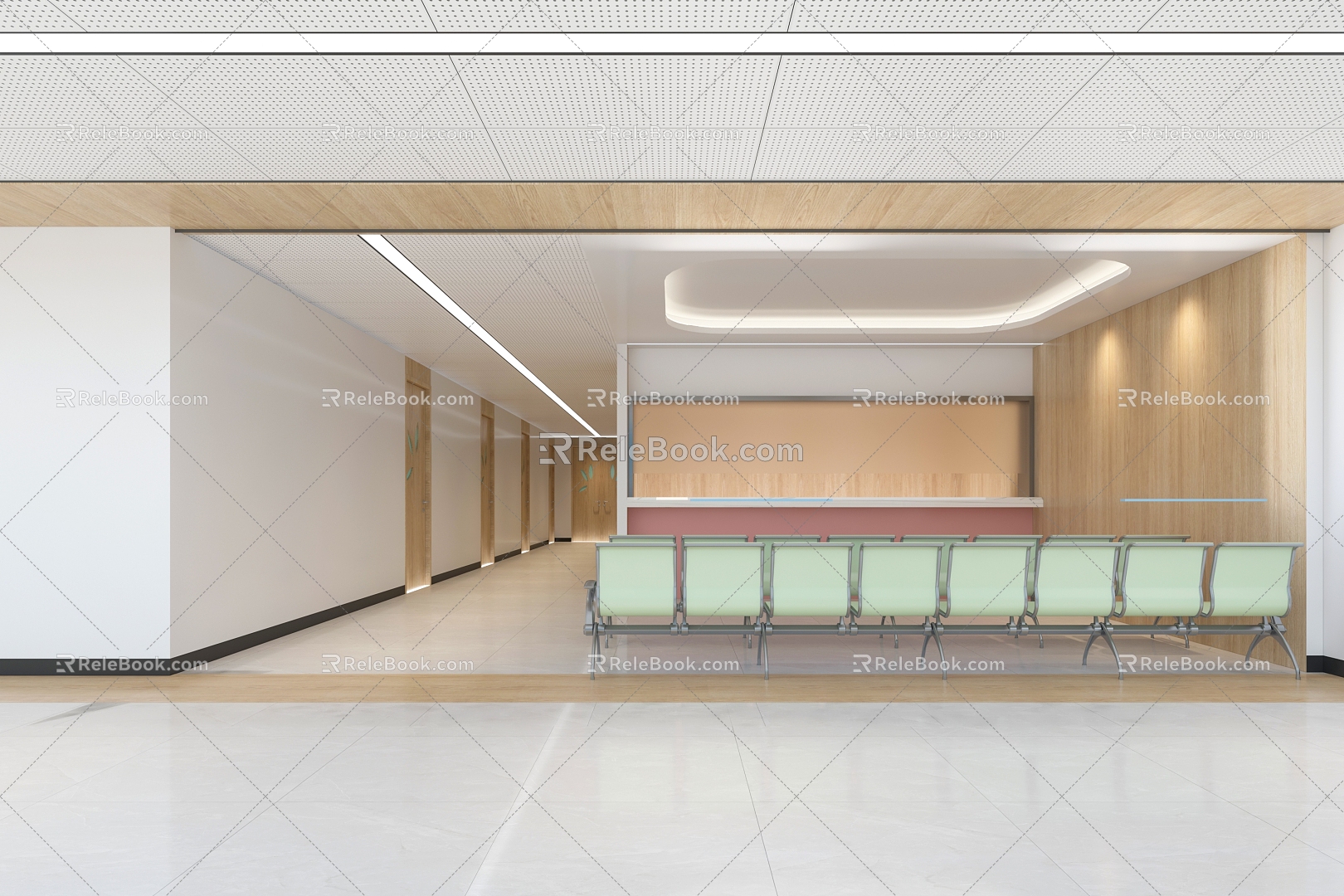 Modern Hospital Waiting Area 3d model