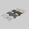 Modern Luxury Rectangular White Marble Dining Table With Exquisite Gold Inlaid Sturdy Decorative Legs
