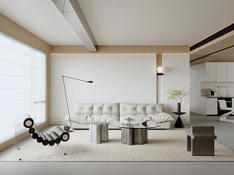 Modern Minimalist Living Room 3d model