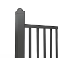 Municipal Road Guardrail Black Metal Design With Vertical Rails And Stable Posts