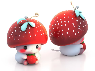 Cartoon Mushroom Man Mushroom Character Mushroom Hand Mushroom Doll 3d model