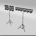 Multiple Downlights And Spotlights On Tripod Stands For Event Lighting Setup