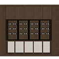 Minimalist Modern Wooden Decorative Cabinet With Open Grid Shelves For Display And Storage