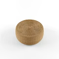 Woven Round Coffee Table With Natural Weave Texture And Detailed Surface Design