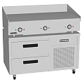 Commercial Kitchen Appliance With Stainless Steel Countertop Storage Drawers And Mobile Refrigerated Cabinet