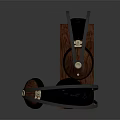 Premium Over Ear Headphones With Natural Wooden Stand And Electronic Design