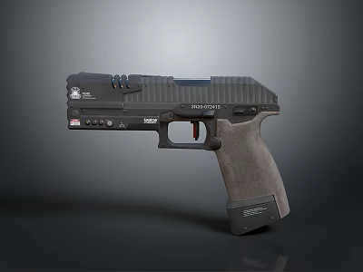 High Quality Black Tactical Pistol With Textured Grip And Modern Design Features 3d model