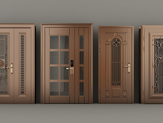 European style metal anti-theft door 3d model