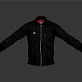 Black Leather Jacket With Zip Front Red Lining And Long Sleeves Design 3d model