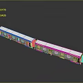 White 3D Modeled Modern Train With Two Sleek Carriages And Shiny Reflective Surface