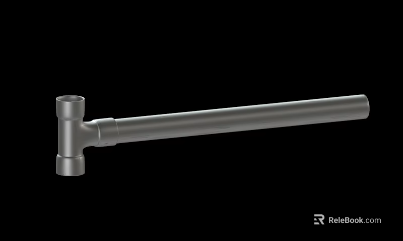 Stainless Steel Industrial Pipe With Connection Fitting And Sleek Metallic Surface Design 3d model 