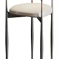 Modern Bar Stools Featuring White And Blue Upholstered Seats With Metal Legs And Armrests
