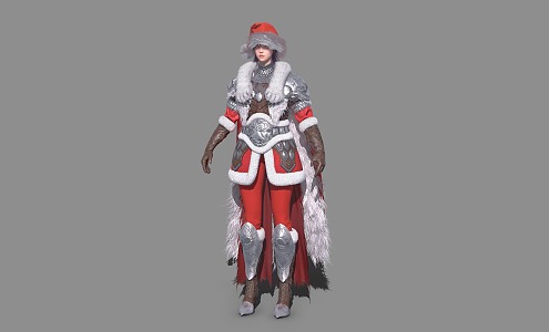 Female Cavalry Christmas Soldier 3d model