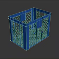 Durable Blue Plastic Storage Basket With Mesh Design For Home Organization And Use 3d model
