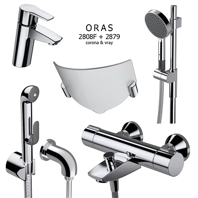 Corona Vway Faucet Components 2080F 28799 With Shower Head And Accessories 3d model