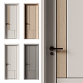 Modern Single Door Bedroom Door Room Door Set Door 3d model