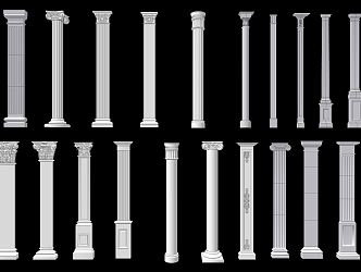 European Roman Column Roman Column Stigma Head Column 3d model