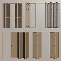 Modern Interior Folding Doors With Sleek Wooden Panel And Space Saving Design 3d model
