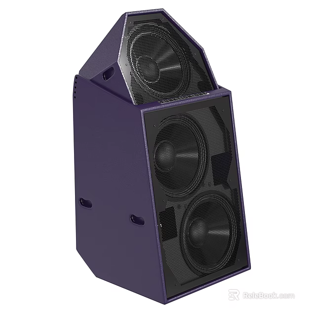Purple Professional Audio Speaker System With Stacked Design And Multiple Sound Drivers 3d model 