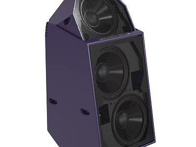 Purple Professional Audio Speaker System With Stacked Design And Multiple Sound Drivers 3d model