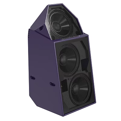 Purple Professional Audio Speaker System With Stacked Design And Multiple Sound Drivers 3d model