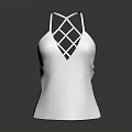 White Camisole Top With Stylish Crisscross Diamond Lattice Back Design
