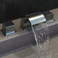Contemporary Stylish Faucet Designs in Brushed Gold and Chrome with Smooth Water Flow on Countertop Surfaces