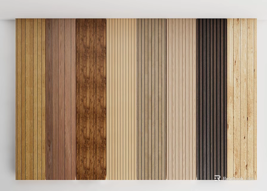 Wall Panels Showcasing Various Colors And Textures 3d model 