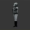 Futuristic Robot Character With Silver Armor White Suit And Red Accents Arms Outstretched