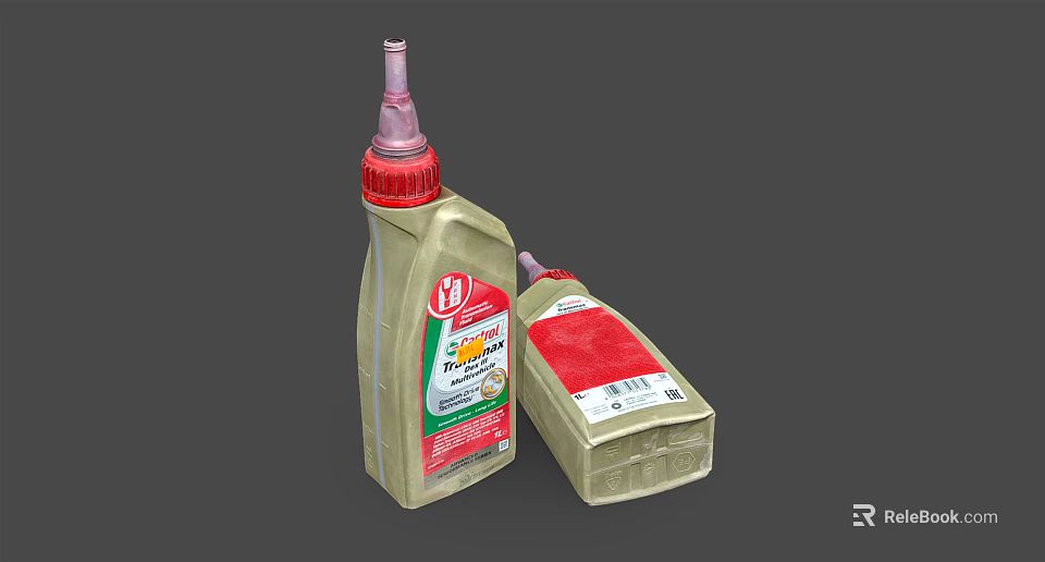 Household Cleaning Products With Red Label Bottle And Box Packaging 3d model 