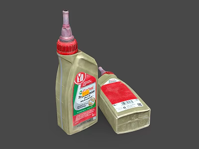 Household Cleaning Products With Red Label Bottle And Box Packaging 3d model