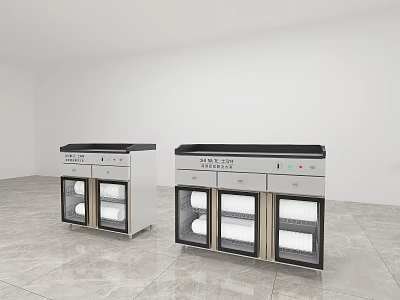 TRUE Kitchen Appliances Double Glass Door Refrigerated Display Units With Stainless Steel Design 3d model