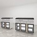 TRUE Kitchen Appliances Double Glass Door Refrigerated Display Units With Stainless Steel Design