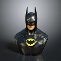 Detailed Batman Bust Sculpture With Black Helmet And Yellow Bat Symbol