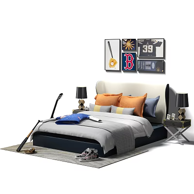 Modern Double Bed 3d model