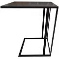 Modern Minimalist Side Table With Black Metal Geometric Frame For Living Room Decor
