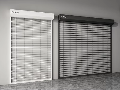FUSIM Modern White And Black Roll Up Doors Interior Design 3d model
