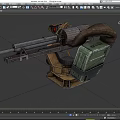 Turret cannon automatic turret turret light machine gun turret low face number low model simple model game sub-era film and television level super realistic high precision 3d model