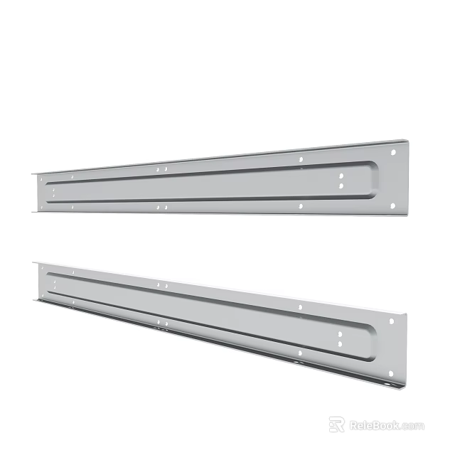 Durable Metal Support Rails With Long Strip Design And Mounting Holes 3d model 