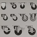 Hardware Tools Industrial Heavy Duty Swivel Brake Casters With Metal Frame And Black Wheels