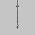 Intricate Copper And Black Metal Sword With Lotus Shaped Ornaments And Ornate Carvings