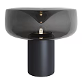 Modern Black Table Lamp Featuring Glass Shade And Cylindrical Base Design 3d model